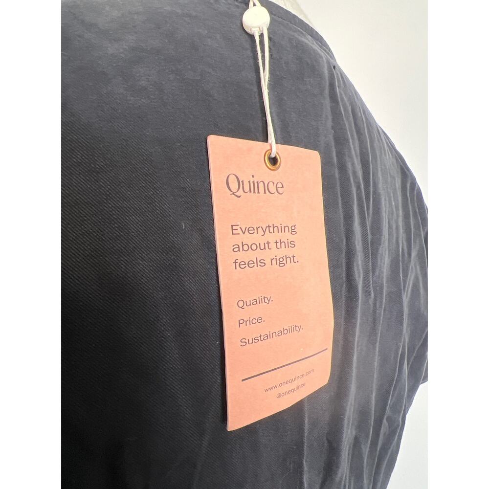 Quince Navy V-Neck Button-Front Mini Dress - Picture 10 of 11